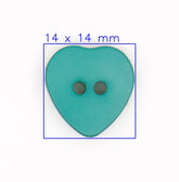 Turkooise Hart Knoop 14x14mm Knopen KNP00059